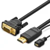 Ugreen átalakító adapter, konverter HDMI - VGA micro USB tápellátással 1.5m fekete (MM101) thumbnail