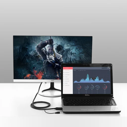 Ugreen átalakító adapter, konverter HDMI - VGA micro USB tápellátással 1.5m fekete (MM101) - 7