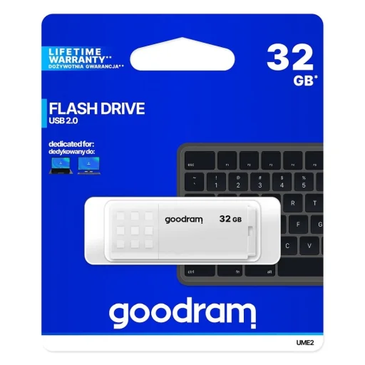 GOODRAM Pendrive 32GB, UME2 USB 2.0, Fehér - 1