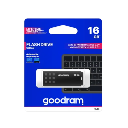 GoodRam pendrive 16 GB USB 3.1 UME3 fekete - 1