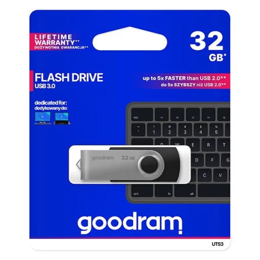 GOODRAM Pendrive 32GB, UTS3 USB 3.0, Fekete - 1