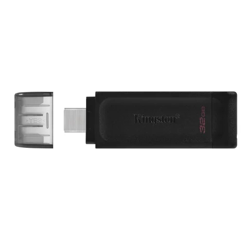 Kingston 64Gb, USB Type-C Pendrive DT70 Fekete - 1