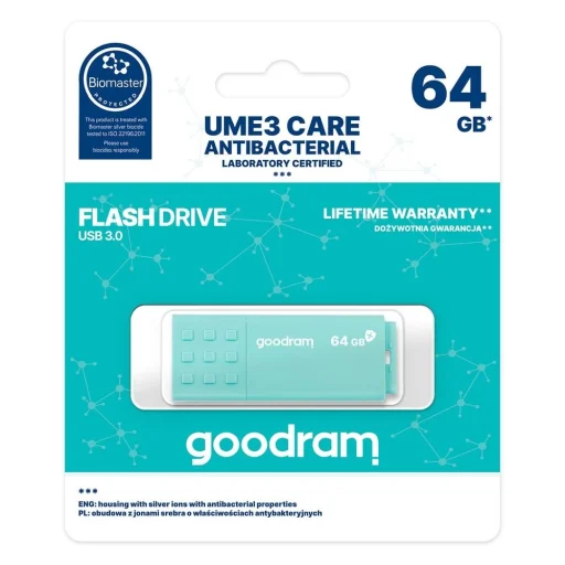 GoodRam pendrive 64GB USB 3.0 UME3 Care világoszöld - 1
