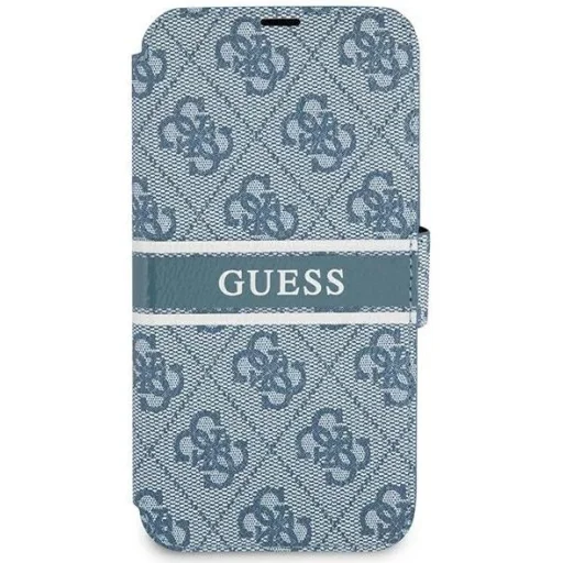 iPhone 13 Guess PU 4G Printed Stripe fliptok kék (GUBKP13M4GDBL) - 2