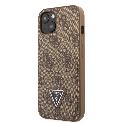 iPhone 13 Guess 4G Saffiano tok dupla kártyatartóval barna (GUHCP13MP4TPW) - 1