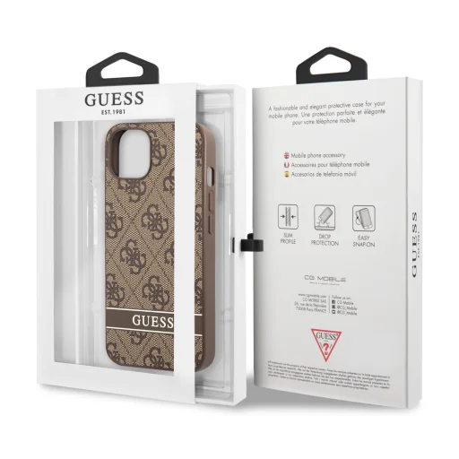 iPhone 13 Pro Guess PU 4G Stripe tok barna (GUHCP13LP4SNW) - 4