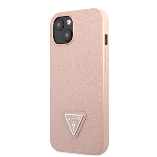iPhone 13 Guess Saffiano Triangle Logo tok rózsaszín (GUHCP13MPSATLP) - 1