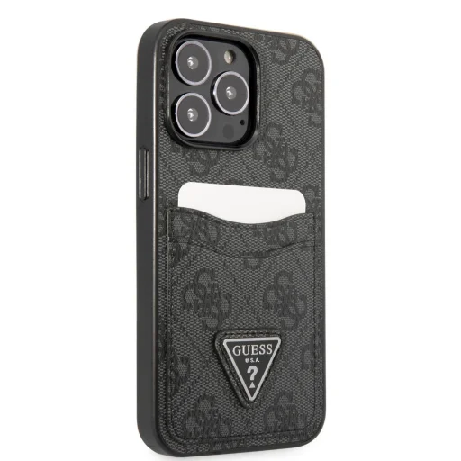 iPhone 13 Pro Guess 4G Saffiano kártyatartós fekete (GUHCP13LP4TPK) - 5