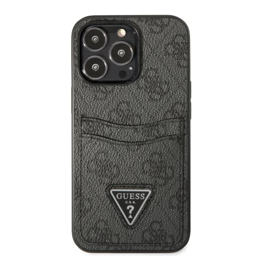 iPhone 13 Pro Guess 4G Saffiano kártyatartós fekete (GUHCP13LP4TPK) - 2