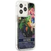 iPhone 13 Pro Guess Liquid Glitter Flower csillámos tok kék (GUHCP13LLFLSB) thumbnail