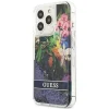 iPhone 13 Pro Guess Liquid Glitter Flower csillámos tok kék (GUHCP13LLFLSB) thumbnail