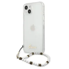 iPhone 13 Guess White Pearl tok karpánttal átlátszó (GUHCP13MKPSWH)
