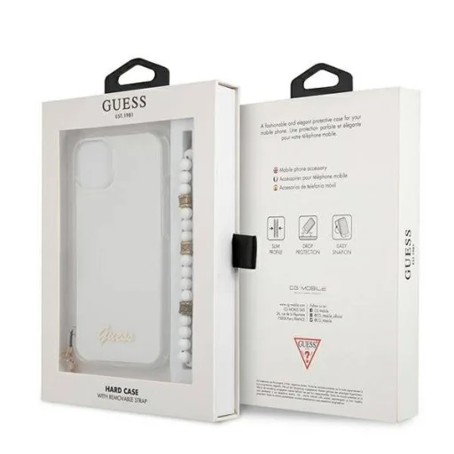 iPhone 13 Pro Guess White Pearl tok karpánttal átlátszó (GUHCP13LKPSWH) - 3