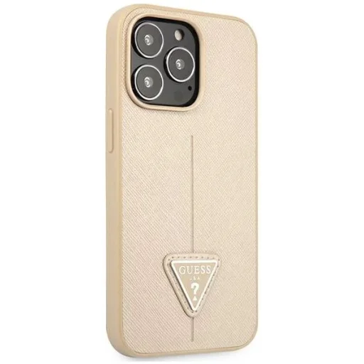 iPhone 13 Pro Guess Saffiano Triangle Logo bézs (GUHCP13LPSATLE)  - 4