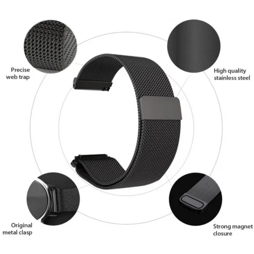 Samsung Galaxy Watch 22mm milánói fém óraszíj rose gold színű Alphajack - 4