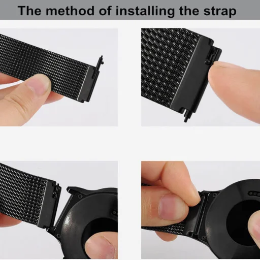 Samsung Galaxy Watch 22mm milánói fém óraszíj rose gold színű Alphajack - 5