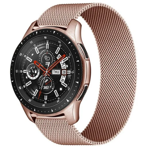Samsung Galaxy Watch 22mm milánói fém óraszíj rose gold színű Alphajack - 1