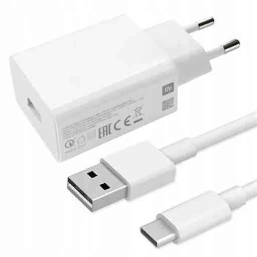 Xiaomi MDY-10-EF USB 18W hálózati töltő + USB-A - Type C kábel fehér - 1