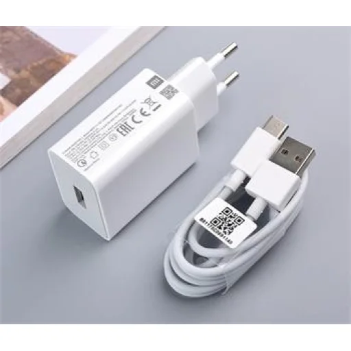 Xiaomi MDY-11-EP USB hálózati töltő adapter 3A 22.5W fehér + USB-A Type-C kábel - 1