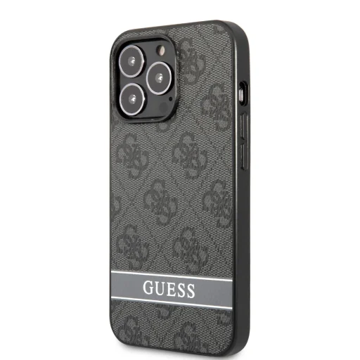 iPhone 13 Pro Guess PU 4G Stripe tok szürke (GUHCP13LP4SNK) - 1