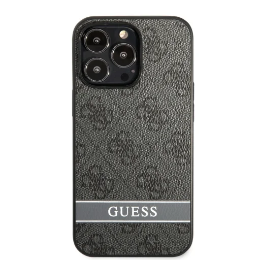 iPhone 13 Pro Guess PU 4G Stripe tok szürke (GUHCP13LP4SNK) - 3