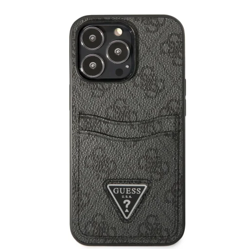 iPhone 13 Pro Max Guess 4G Saffiano tok dupla kártyatartóval fekete (GUHCP13XP4TPK) - 3