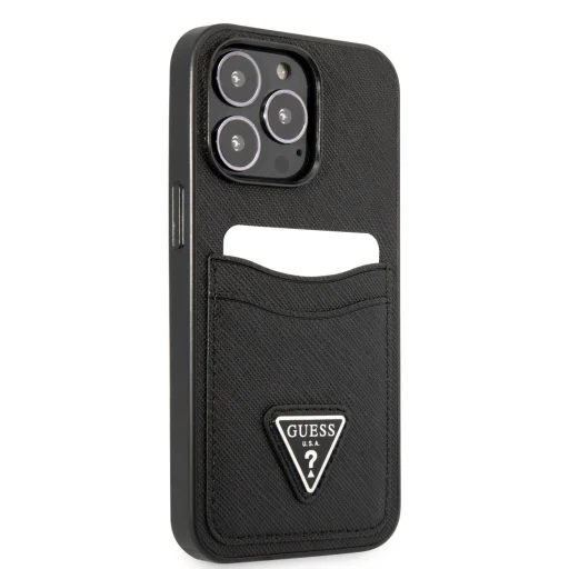 iPhone 13 Pro Max Guess Saffiano tok dupla kártyatartóval fekete (GUHCP13XPSATPK) - 6