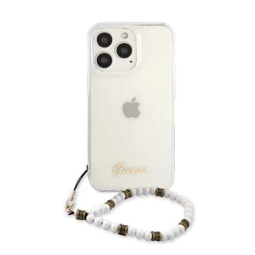 iPhone 13 Pro Max Guess White Pearl tok karpánttal átlátszó (GUHCP13XKPSWH) - 5