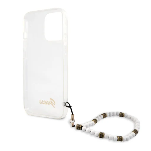 iPhone 13 Pro Max Guess White Pearl tok karpánttal átlátszó (GUHCP13XKPSWH) - 2