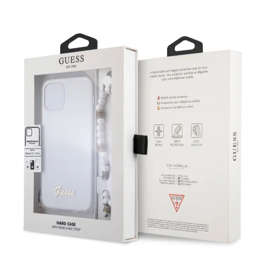 iPhone 12/12 Pro Guess White Pearl tok karpánttal átlátszó (GUHCP12MKPSWH) - 3
