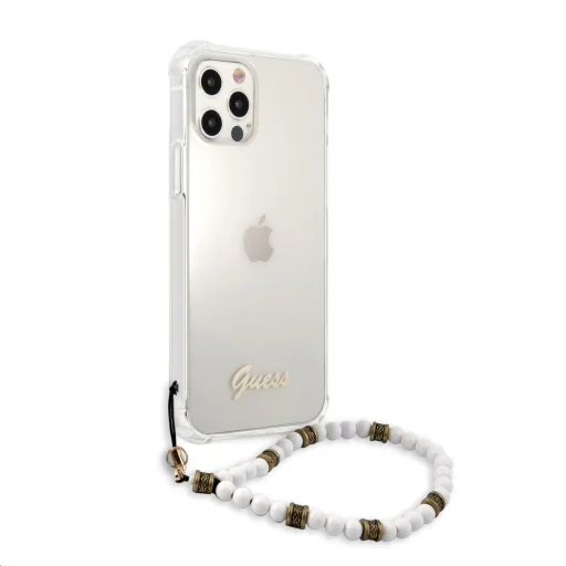 iPhone 12/12 Pro Guess White Pearl tok karpánttal átlátszó (GUHCP12MKPSWH) - 5