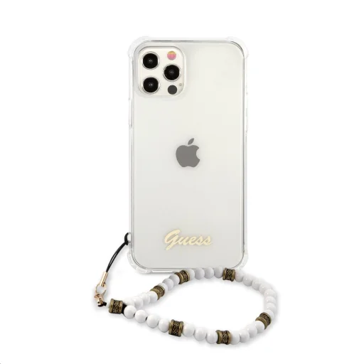 iPhone 12/12 Pro Guess White Pearl tok karpánttal átlátszó (GUHCP12MKPSWH) - 6