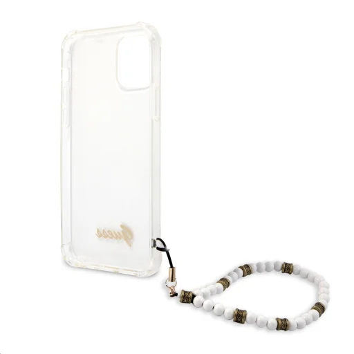iPhone 12/12 Pro Guess White Pearl tok karpánttal átlátszó (GUHCP12MKPSWH) - 2