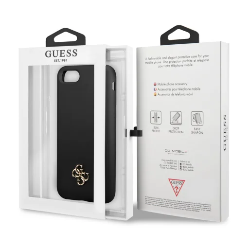 iPhone 7/8/SE 2020/SE 2022 Guess 4G Szilikon Metal Logo tok fekete (GUHCI8S4LK) - 3