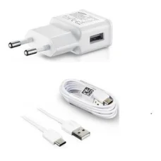 Samsung Type-C hálózati töltő adapter fehér + USB-C töltőkábel gyári (EP-TA200EWE + EP-DR140AWE)