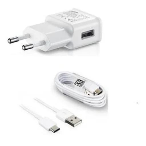 Samsung Type-C hálózati töltő adapter fehér + USB-C töltőkábel gyári (EP-TA200EWE + EP-DR140AWE) - 1
