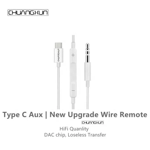 USB Type C - 3.5mm jack TRS audio kábel hangerőszabályzóval 1m (DAC chip) - 7