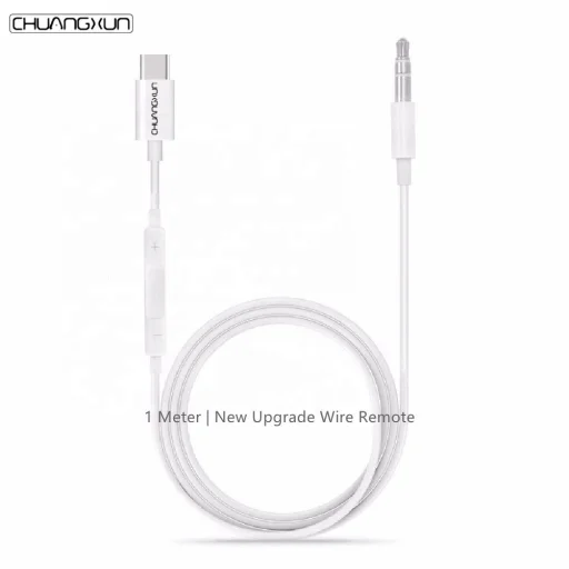 USB Type C - 3.5mm jack TRS audio kábel hangerőszabályzóval 1m (DAC chip) - 4