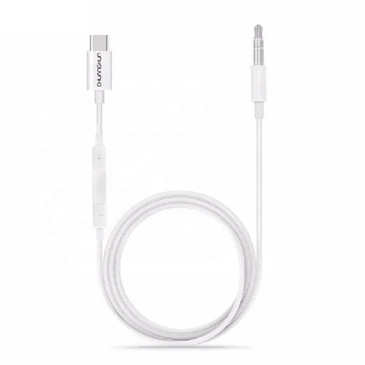 USB Type C - 3.5mm jack TRS audio kábel hangerőszabályzóval 1m (DAC chip) - 1