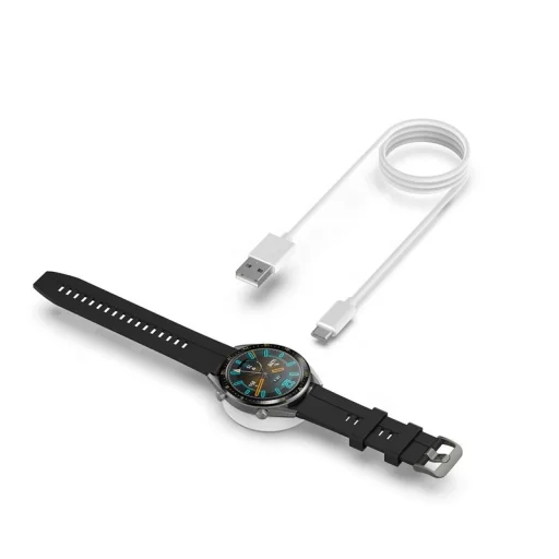 Huawei Watch GT 1/2 / Honor Watch Magic USB okosóra vezeték nélküli QI töltő fehér - 1