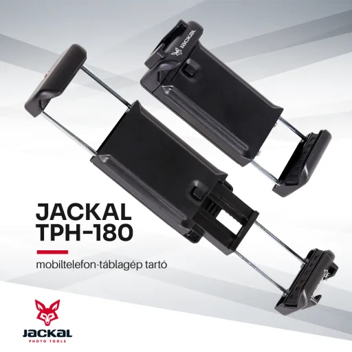 Jackal TPH-180 mobiltelefon-táblagép tartó, vakupapucs adapterrel - 7