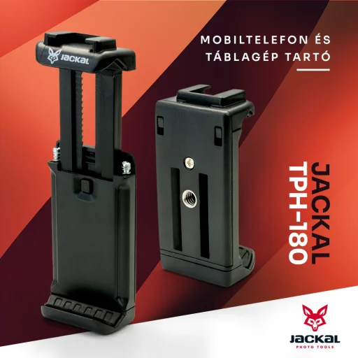 Jackal TPH-180 mobiltelefon-táblagép tartó, vakupapucs adapterrel - 1