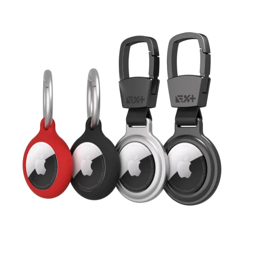 Next One Apple AirTag szilikon és alumínium tok karabinerrel 4db-os kiszerelés - 2