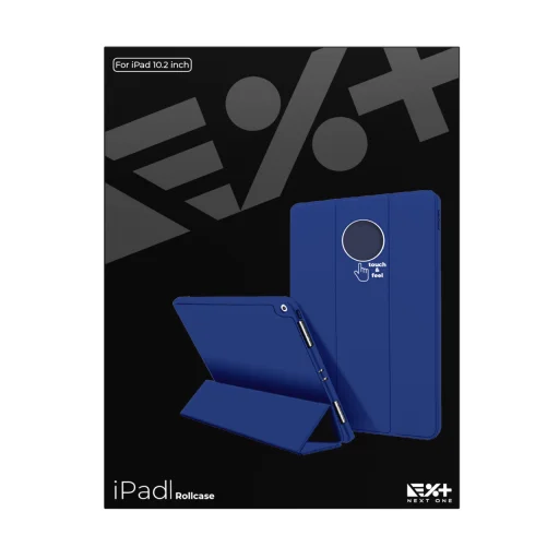iPad 10.2 2019/2020/2021 Next One Rollcase tok Pencil tartóval királykék - 10