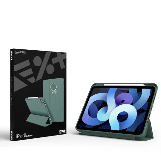 iPad 10.9 Next One Rollcase tok Pencil tartóval levélzöld - 1