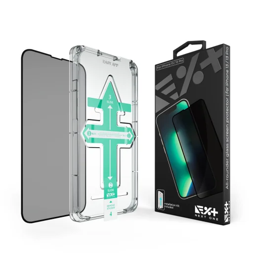 iPhone 13/13 Pro/14 Next One All Rounder Privacy Screen Protector kijelzővédő üvegfólia - 1