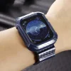 Apple Watch 4/5/6/7/8/SE (38/40/41mm) karbon mintás óraszíj és tok kék thumbnail