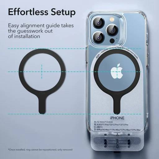 ESR HaloLock Magsafe univerzális mágneses gyűrű 2db fekete - 6