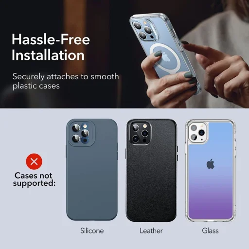 ESR HaloLock Magsafe univerzális mágneses gyűrű 2db fehér - 3