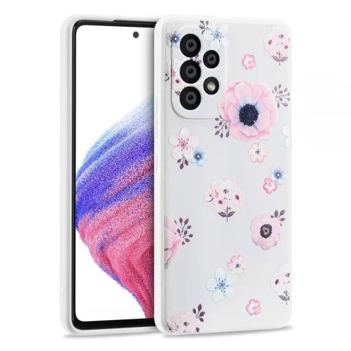 Samsung Galaxy A53 5G Tech-Protect Mood tok fehér virágmintás - 1